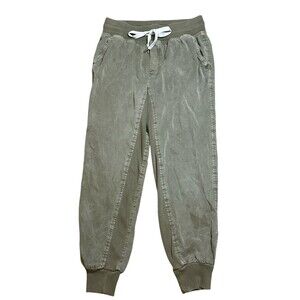 Aerie Women’s Olive Green Sz XS Joggers Cropped Mid Rise 100% Lyocell Pants